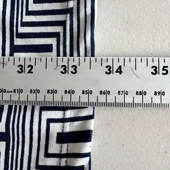 Haani Dress Womens Small Petite Blue White Geometric Business Casual Wedding - Picture 8 of 11